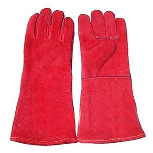 Red leather hand gloves