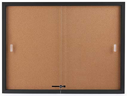 Write well sliding glass notice board with aluminum frame 4 X 3 feet