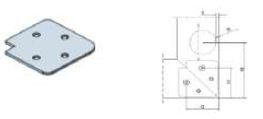 PROFIN - RAIL DOOR 45? CORNER CONNECTOR FOR THICK PROFILE, STEEL ( 4 per door)