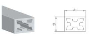 PROFIN - STACK MODULAR - VERTICAL PROFILE, DARK BRONZE, 21mm x 21mm x 2670mm