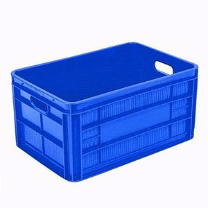 Plastic Crate With Handle 600 x 400 x 275 mm Blue Color with Printing