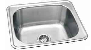 Moneta-L Single Bowl Sink without Drain Board Collection SUS 304 grade, thickness=0.8mm, Including all Accessories, 600x500x250,  525x425 satin sink