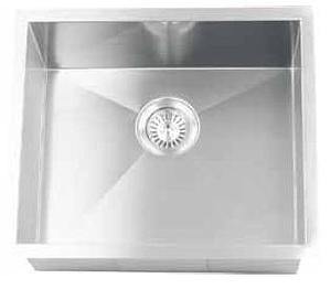 Tessa S Single Bowl Sink without Drain Board Collection SUS 304 Grade, Satinfinish, thickness = 1.2mm ,Including Accessories,533x457x228 483x407 satin sink