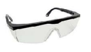 POLYCARBONATE SPECTACLE WITH FRAME AND SQUARED UN COATED LENS CLEAR / BLACK FRAME ADJUSTIBLE TAMPLES