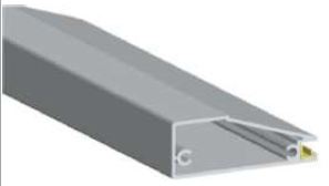PROFIN - RAIL DOOR, 56MM THICK PROFILE, SILVER 3000mm, Usable Length 2800mm