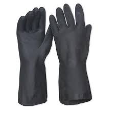 Rubber Coated hand gloves Black