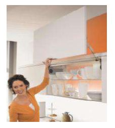 AVENTOS HL GREY STANDARD LIFT SYSTEM FOR WOODEN FRONTS AND WIDE ALUMINIUM PROFILE FRONTS OF HEIGHT = 350 - 399 MM AND FRONT WEIGHT : 1.75 KG TO 5 KG