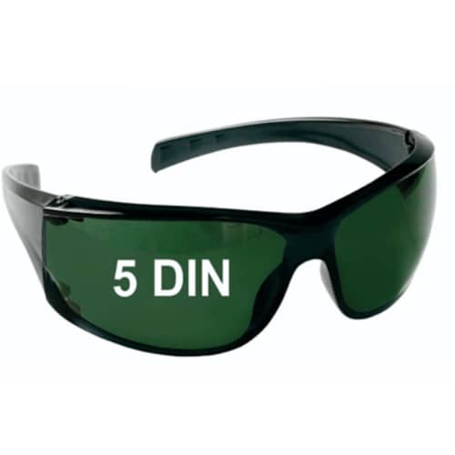 POLYCARBONATE FRAME LESS WELDING SPECTACLE WITH CURVED EDGES HARD COATED LENS FOR ANTISCRATCH, WRAP AROUND DESIGN LENS SHADE 5 DIN