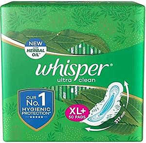 WHISPER ULTRA CLEAN SANITARY PADS - XL+50 (PER PACK)