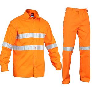FR JACKET AND PANT WITH REFLECTIVE TAPES 430 GSM INCLUDING E3 CERTIFICATE SIZE - XL